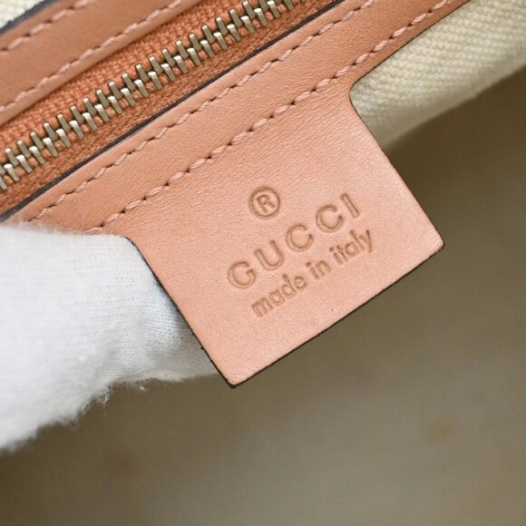 GUCCI Logo GG Pattern 2Way Shoulder Hand Bag Canvas Leather Brown Pink 81EF690 - Picture 13 of 15